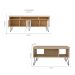 Conjunto de Rack Liberty 4 PT com Mesa de Centro Retangular Off White e Carvalho