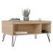 Conjunto de Rack Liberty 4 PT com Mesa de Centro Retangular Off White e Carvalho