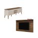Conjunto de Rack Lumina com Painel para TV até 42 Polegadas Slim Off White e Pinho