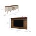 Conjunto de Rack Lumina com Painel para TV até 42 Polegadas Slim Off White e Pinho
