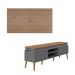 Conjunto de Rack Lumina com Painel para TV até 75 Polegadas Nevada Carvalho e Grafite