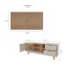 Conjunto de Rack Michigan com Painel para TV até 75 Polegadas Nevada Carvalho e Off White
