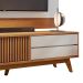 Conjunto de Rack Veneza 1 PT 2 GV com Painel para TV até 75 Polegadas Nilo Freijó e Off White