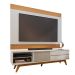 Conjunto de Rack Veneza 1 PT 2 GV com Painel para TV até 75 Polegadas Nilo Off White e Freijó