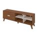 Conjunto de Rack Verona 2 GV com Mesa Lateral Retangular Andres Cedro e Off White