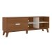 Conjunto de Rack Verona 2 GV com Mesa Lateral Retangular Andres Cedro e Off White
