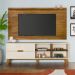 Conjunto de Rack Verona 2 GV com Painel para TV até 42 polegadas Slim Off White e Pinho