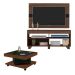 Conjunto de Rack com Painel para TV até 47 Polegadas Cross e Mesa de Centro Saara Amêndoa e Preto