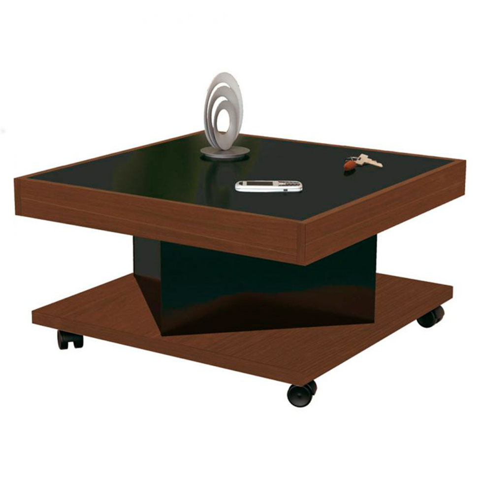 Conjunto de Rack com Painel para TV até 47 Polegadas Cross e Mesa de Centro Saara Amêndoa e Preto