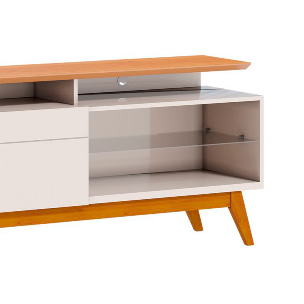 Conjunto de Rack com Painel para TV até 50 polegadas Classic Nature e Off White