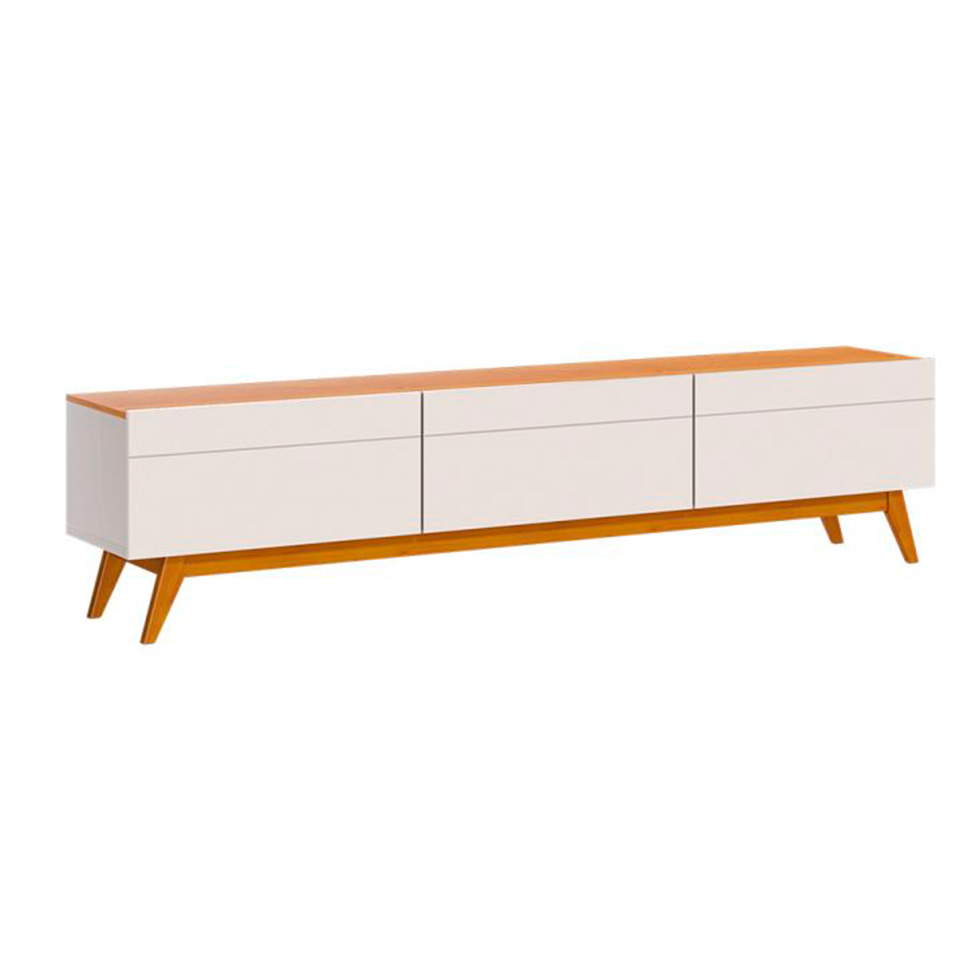 Conjunto de Rack com Painel para TV até 60 polegadas Classic I Nature e Off White 218 cm