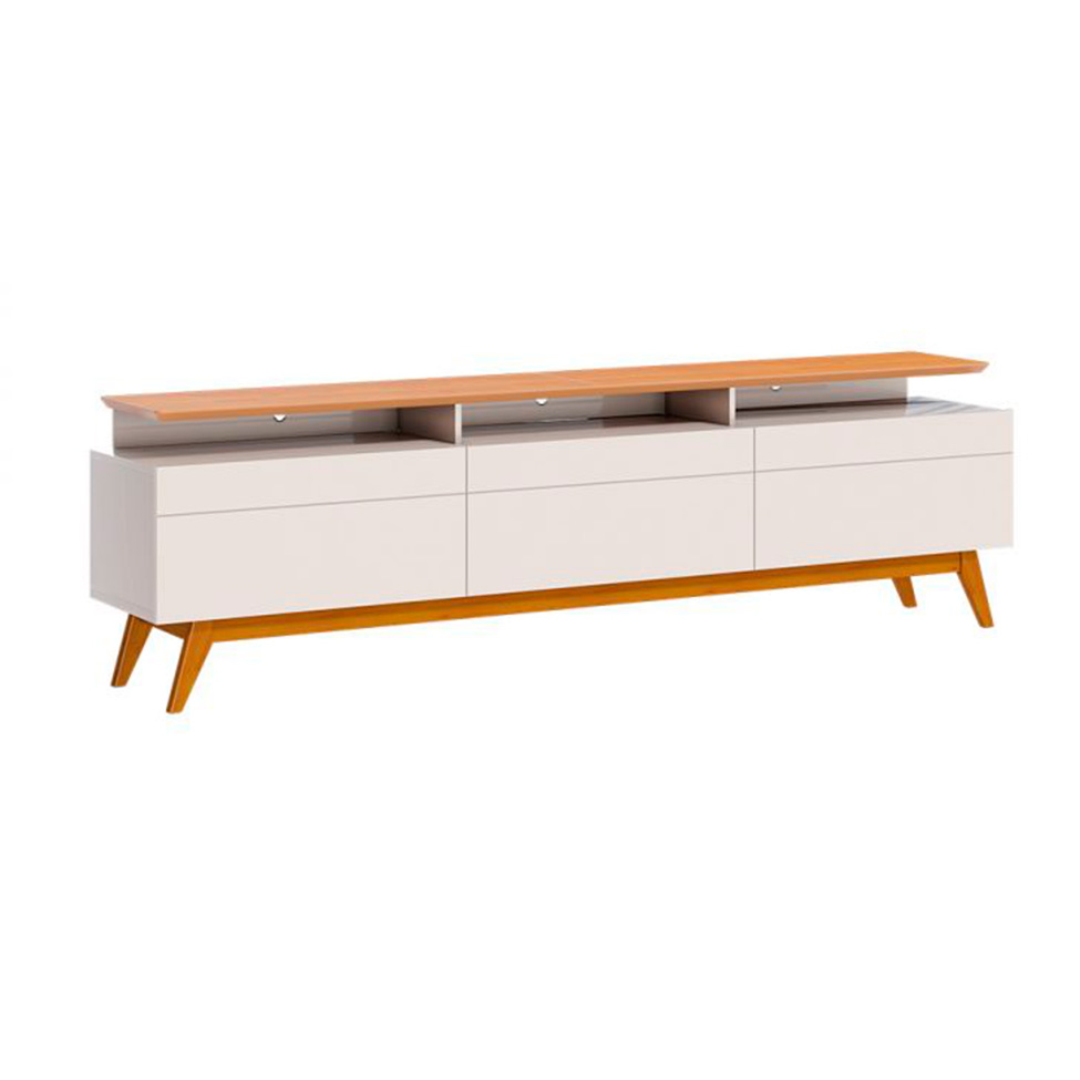 Conjunto de Rack com Painel para TV até 60 polegadas Classic Nature e Off White 180 cm