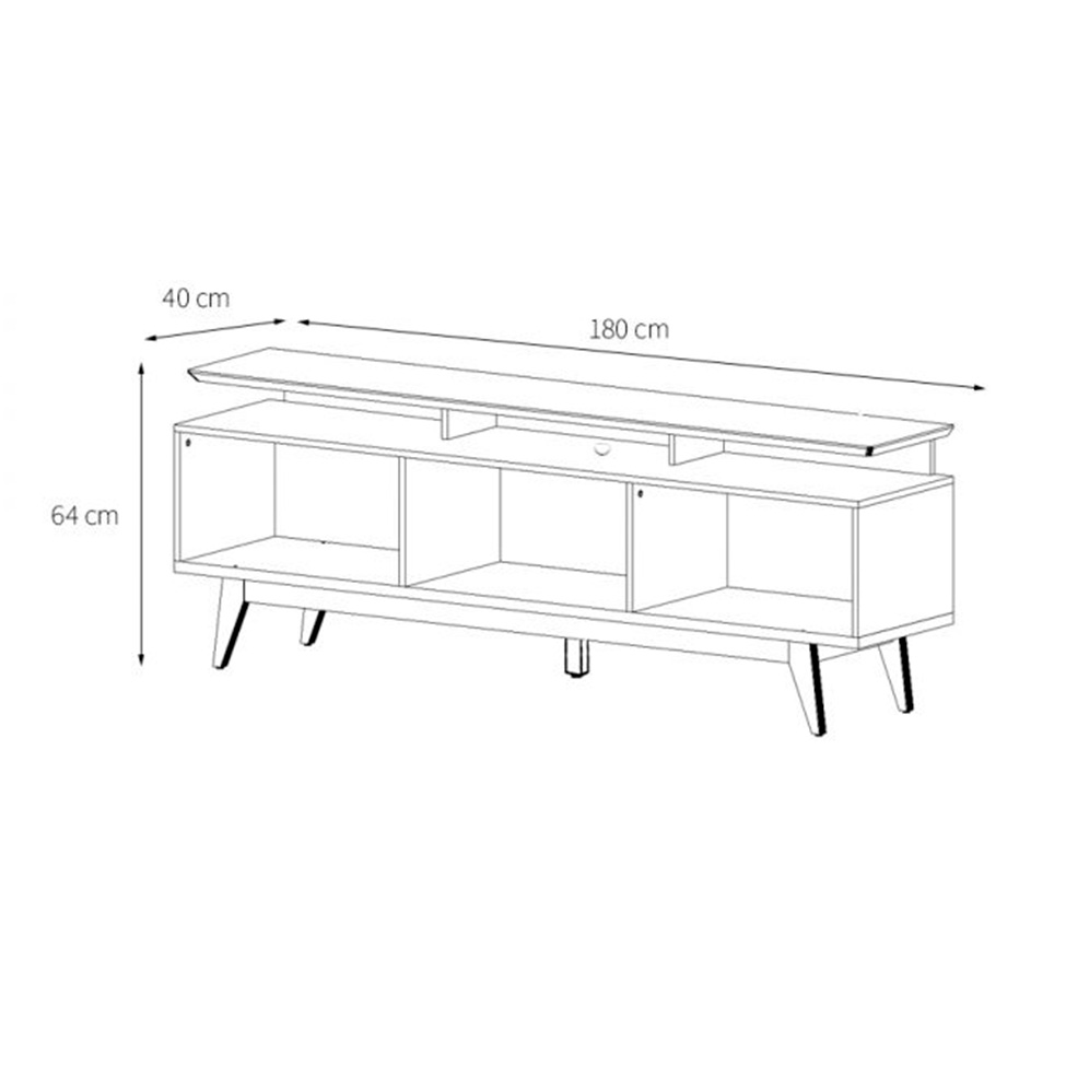 Conjunto de Rack com Painel para TV até 60 polegadas Classic Nature e Off White 180 cm