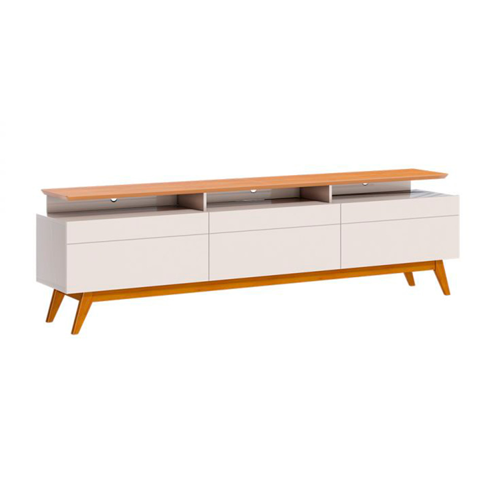 Conjunto de Rack com Painel para TV até 60 polegadas Classic Nature e Off White 218 cm