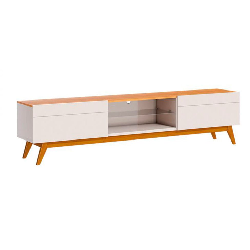 Conjunto de Rack com Painel para TV até 60 polegadas e Mesa de Centro Classic II Nature e Off White 180 cm