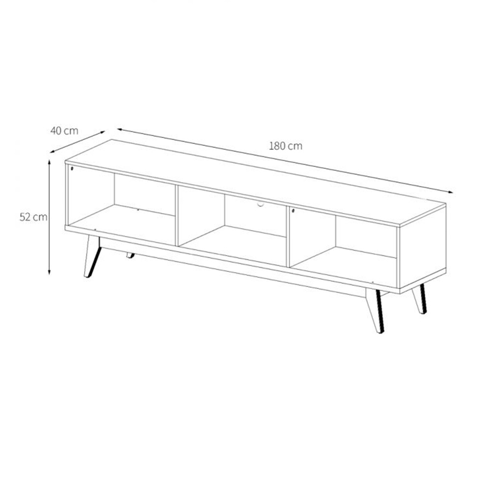 Conjunto de Rack com Painel para TV até 60 polegadas e Mesa de Centro Classic II Nature e Off White 180 cm