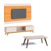 Conjunto de Rack com Painel para TV até 60 polegadas e Mesa de Centro Classic II Nature e Off White 218 cm