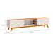 Conjunto de Rack com Painel para TV até 60 polegadas e Mesa de Centro Classic II Nature e Off White 218 cm