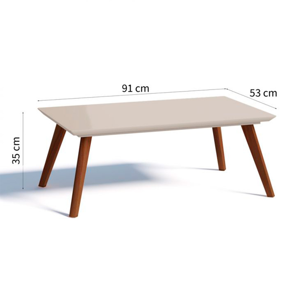 Conjunto de Rack com Painel para TV até 60 polegadas e Mesa de Centro Classic II Nature e Off White 218 cm