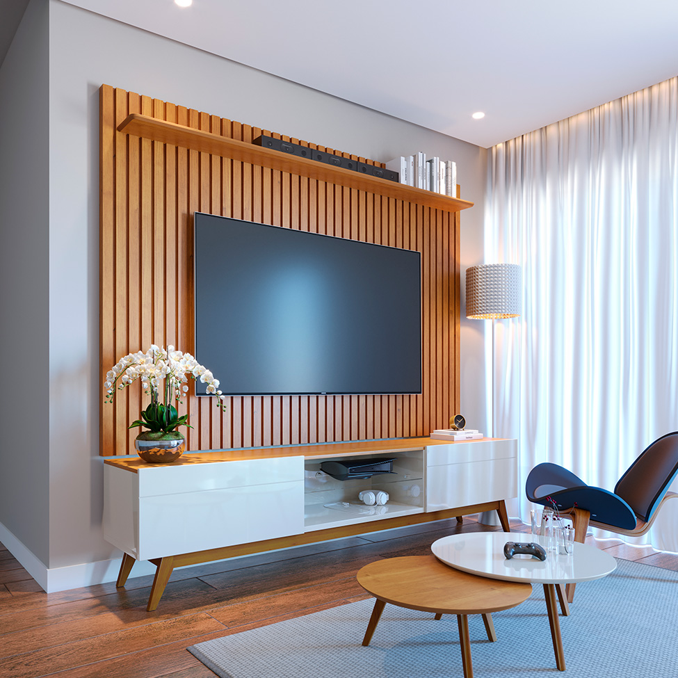 Conjunto de Rack com Painel para TV até 70 polegadas Classic II Nature