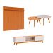 Conjunto de Rack com Painel para TV até 70 polegadas e Mesas de Centro Classic II Nature e Off White