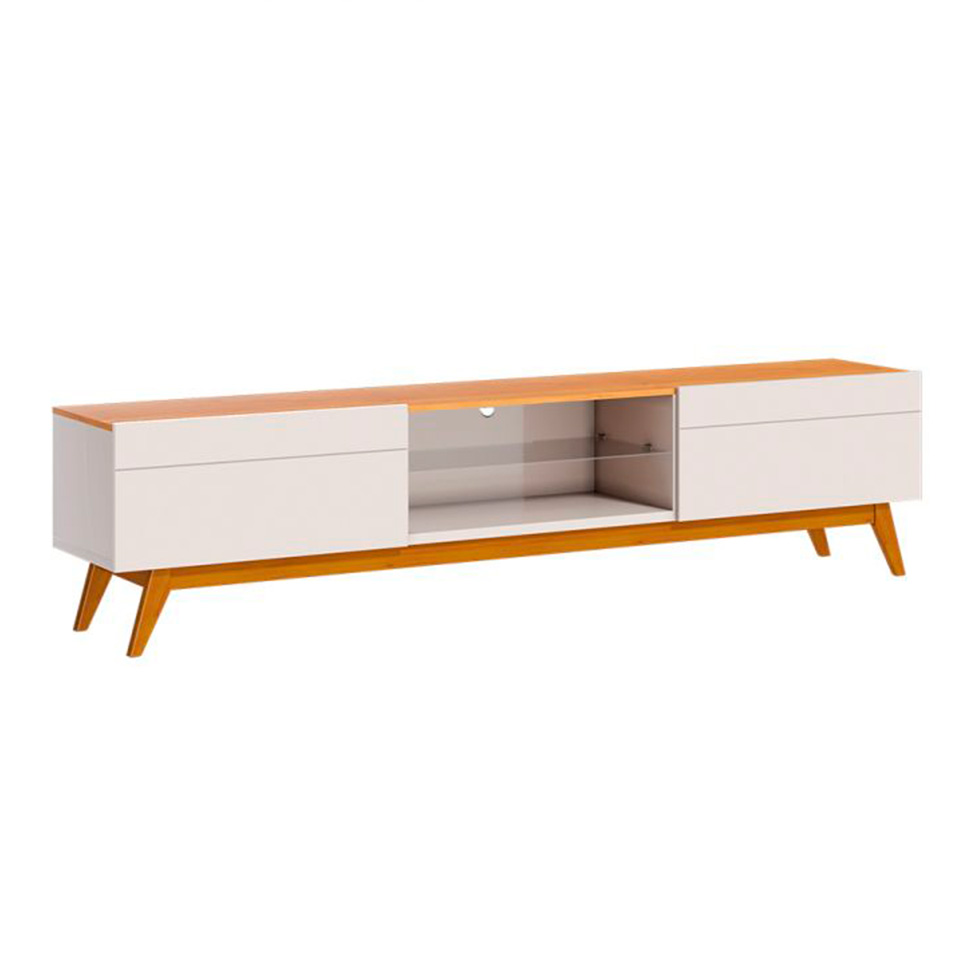 Conjunto de Rack com Painel para TV até 70 polegadas e Mesas de Centro Classic II Nature e Off White