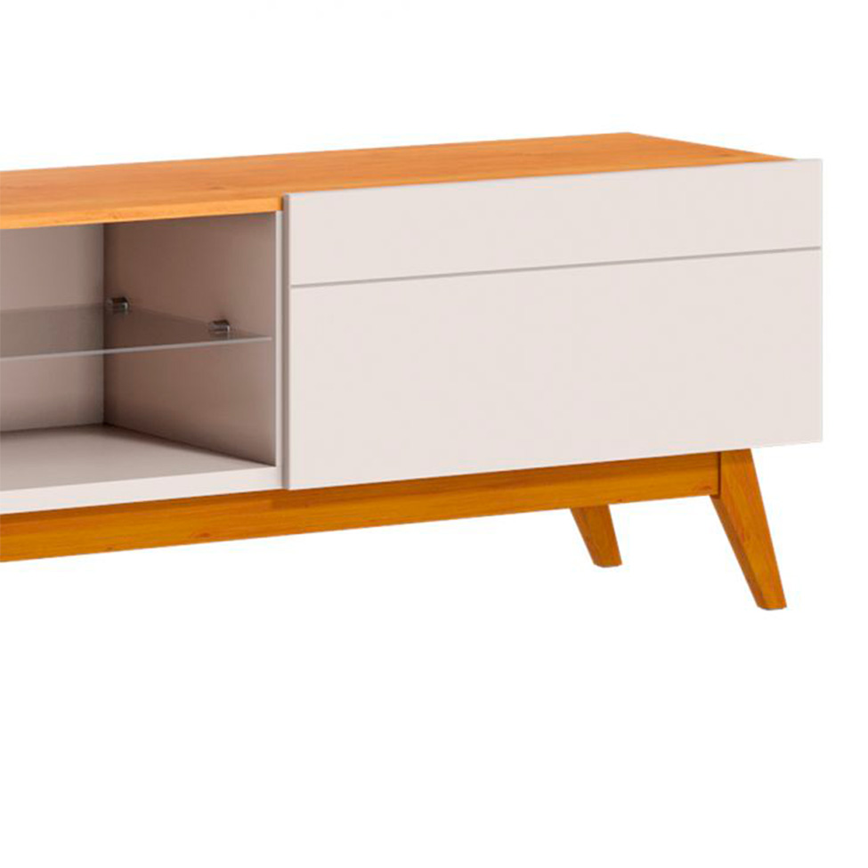 Conjunto de Rack com Painel para TV até 70 polegadas e Mesas de Centro Classic II Nature e Off White