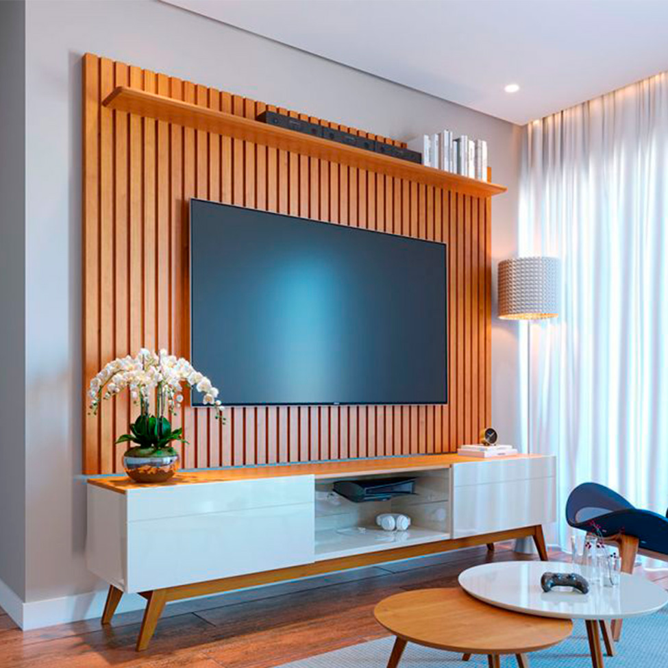 Conjunto de Rack com Painel para TV até 75 polegadas Classic II Nature