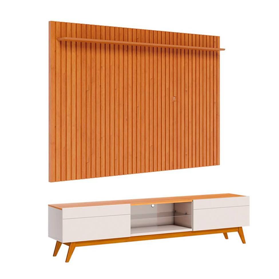 Conjunto de Rack com Painel para TV até 75 polegadas Classic II Nature