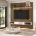 Conjunto de Sala de Estar Beluno com Painel para TV até 75 polegadas com LED e Mesa de Centro Clear Carvalho e Off White