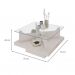 Conjunto de Sala de Estar Beluno com Painel para TV até 75 polegadas com LED e Mesa de Centro Clear Carvalho e Off White