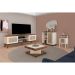 Conjunto de Sala de Estar Charlotte com Rack 2 PT, Buffet 1 PT, Mesa Lateral 1 PT e Mesa de Centro Pinho e Off White