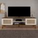 Conjunto de Sala de Estar Charlotte com Rack 2 PT, Buffet 1 PT, Mesa Lateral 1 PT e Mesa de Centro Pinho e Off White