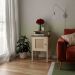 Conjunto de Sala de Estar Charlotte com Rack 2 PT, Buffet 1 PT, Mesa Lateral 1 PT e Mesa de Centro Pinho e Off White
