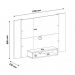 Conjunto de Sala de Estar Cine com Painel para TV até 40 polegadas, Mesa de Centro e Mesa Lateral Pinho e Off White