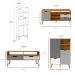 Conjunto de Sala de Estar Estocolmo com Rack 1 PT 2 GV, Adega 2 PT 1 GV, Mesa de Centro 2 GV e Estante 2 PT Carvalho e Cinza