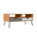 Conjunto de Sala de Estar Estocolmo com Rack 1 PT 2 GV, Adega 2 PT 1 GV, Mesa de Centro 2 GV e Estante 2 PT Carvalho e Cinza