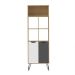 Conjunto de Sala de Estar Estocolmo com Rack 1 PT 2 GV, Adega 2 PT 1 GV, Mesa de Centro 2 GV e Estante 2 PT Carvalho e Cinza