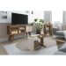 Conjunto de Sala de Estar Frank com Rack 1 PT, Bar e Mesa de Centro Pinho e Off White