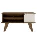 Conjunto de Sala de Estar Frank com Rack 1 PT, Bar e Mesa de Centro Pinho e Off White