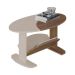 Conjunto de Sala de Estar Frank com Rack 1 PT, Bar e Mesa de Centro Pinho e Off White