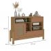 Conjunto de Sala de Estar Nature com Rack para TV até 65 polegadas 1 PT 2 GV, Buffet e Mesa de Centro Carvalho e Terracota