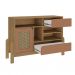 Conjunto de Sala de Estar Nature com Rack para TV até 65 polegadas 1 PT 2 GV, Buffet e Mesa de Centro Carvalho e Terracota