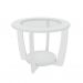 Conjunto de Sala de Estar Nature com Rack para TV até 65 polegadas 1 PT 2 GV, Buffet e Mesa de Centro Naturale e Branco