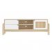 Conjunto de Sala de Estar Nature com Rack para TV até 65 polegadas 1 PT 2 GV, Buffet e Mesa de Centro Naturale e Branco