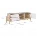Conjunto de Sala de Estar Nature com Rack para TV até 65 polegadas 1 PT 2 GV, Buffet e Mesa de Centro Naturale e Branco