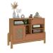 Conjunto de Sala de Estar Nature com Rack para TV até 65 polegadas, Buffet 1 PT 2 GV e Mesa Lateral Carvalho e Terracota