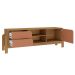 Conjunto de Sala de Estar Nature com Rack para TV até 65 polegadas, Buffet 1 PT 2 GV e Mesa Lateral Carvalho e Terracota