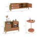 Conjunto de Sala de Estar Nature com Rack para TV até 65 polegadas, Buffet 1 PT 2 GV e Mesa Lateral Carvalho e Terracota