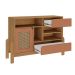 Conjunto de Sala de Estar Nature com Rack para TV até 65 polegadas, Buffet 1 PT 2 GV e Mesa Lateral Carvalho e Terracota